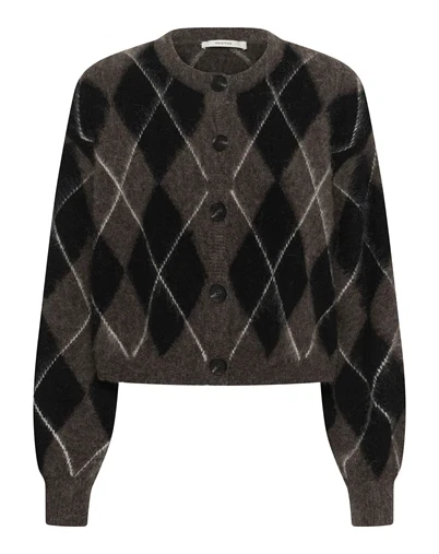 Gestuz - GZSida Multi Cardigan - Black/Chestnut/Ivory